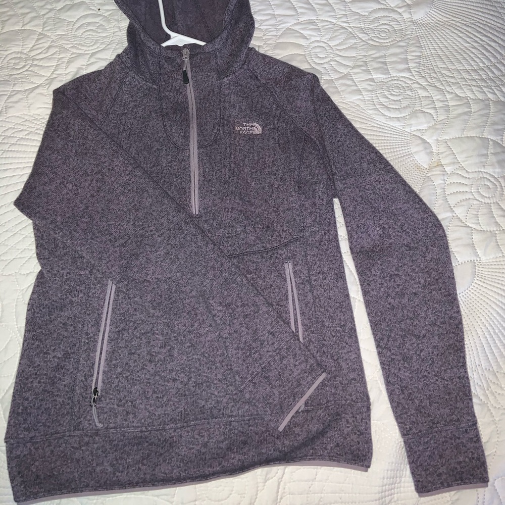 North Face purple quarter zip hoodie.